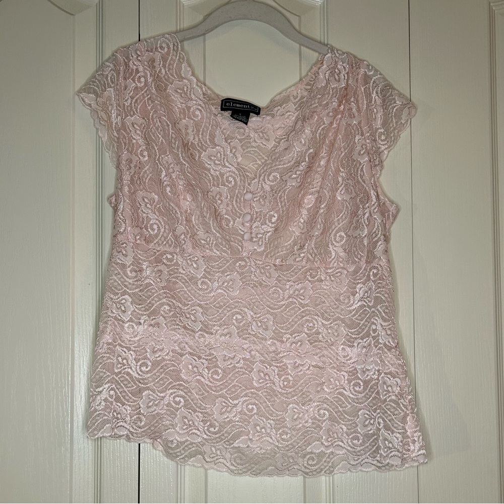 Women’s Cap Sleeve Lace Blouse | Size L